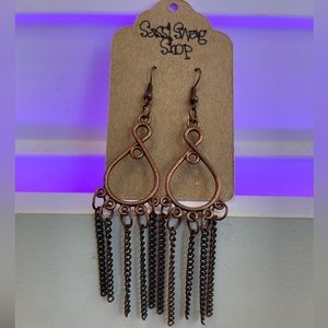 Handmade by SassiSwagShop Copper Dangle Chain Custom Earrings